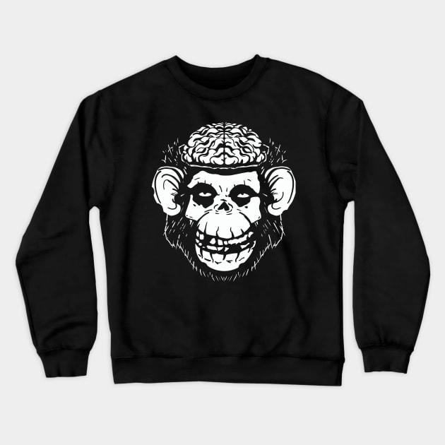 Monkey Brains INK Misfits Skull Crewneck Sweatshirt by GodsBurden